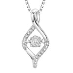 Sterling Silver, 0.06ct Rhythm of Love Diamond Pendant & Chain