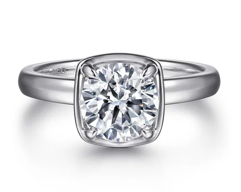 14K White Gold 0.13cttw G-H SI2  Round Diamond Semi-Mount Engagement Ring by Gabriel