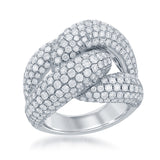 18K White Gold Diamond Knot Ring