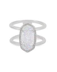 Elyse Silver Iridescent Drusy Ring Sz 6 by Kendra Scott