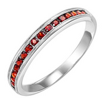 10K White Gold Garnet Stackable Ring