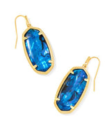 Ellie Gold Plated Navy Abalone Drop Earrings by Kendra Scott