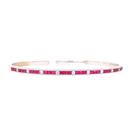 14k White Gold VS G/H .33cttw Diamond 1.5cttw Ruby Bracelet