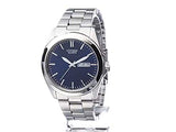 Men's Quartz Silver-Tone Stainless Steel Watch with Blue Dial by Citizen