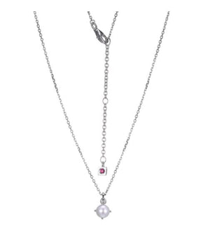 Sterling Silver Pearl Birthstone Necklace by ELLE