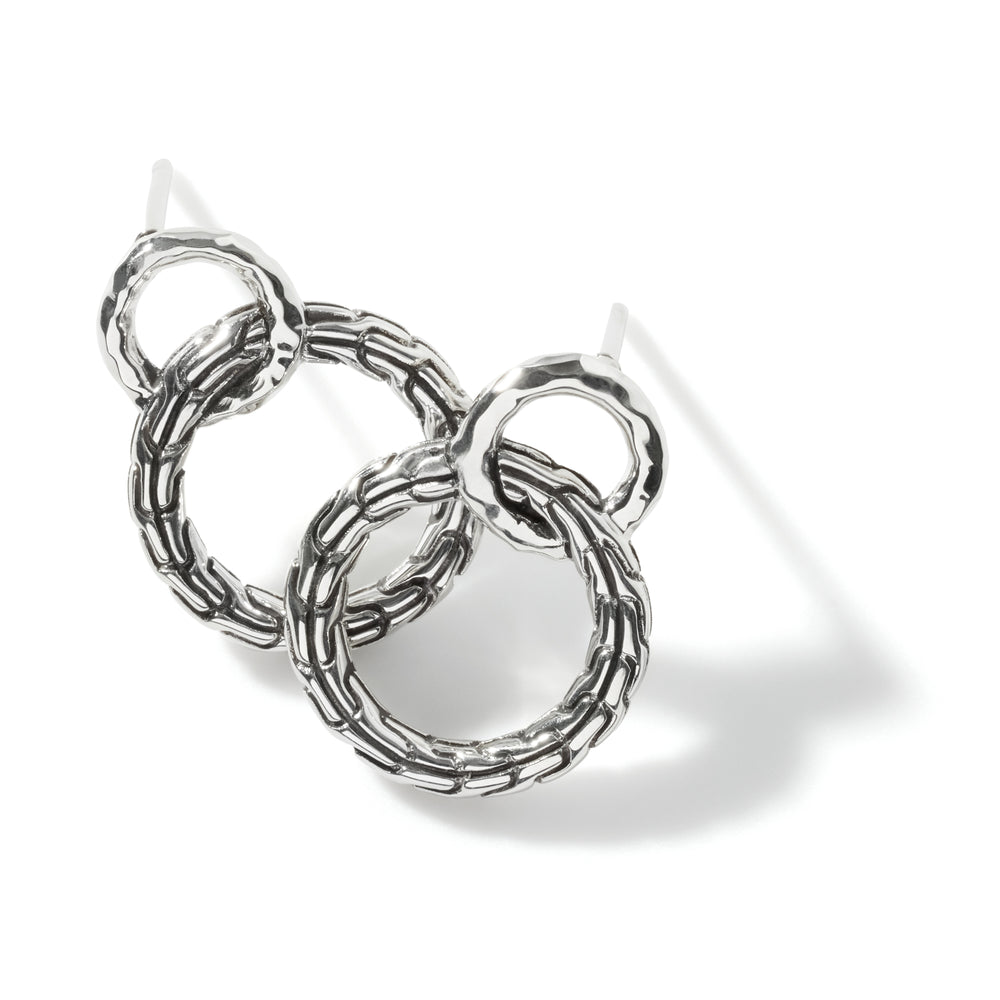 Carved Chain Interlocking Stud Earring