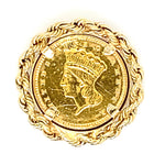 Estate US Gold Dollar Coin Bezel