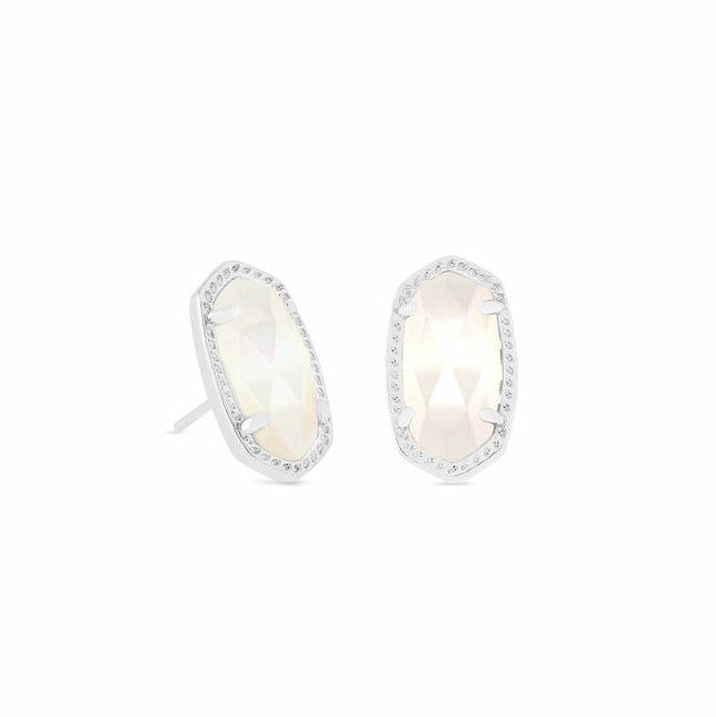Eillie Silver Plated Ivory Mother of Pearl Earrings by Kendra Scott