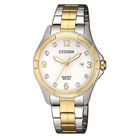 Citizen Ladies Quartz Two Tone Swarovski Accented MOP Dial Watch