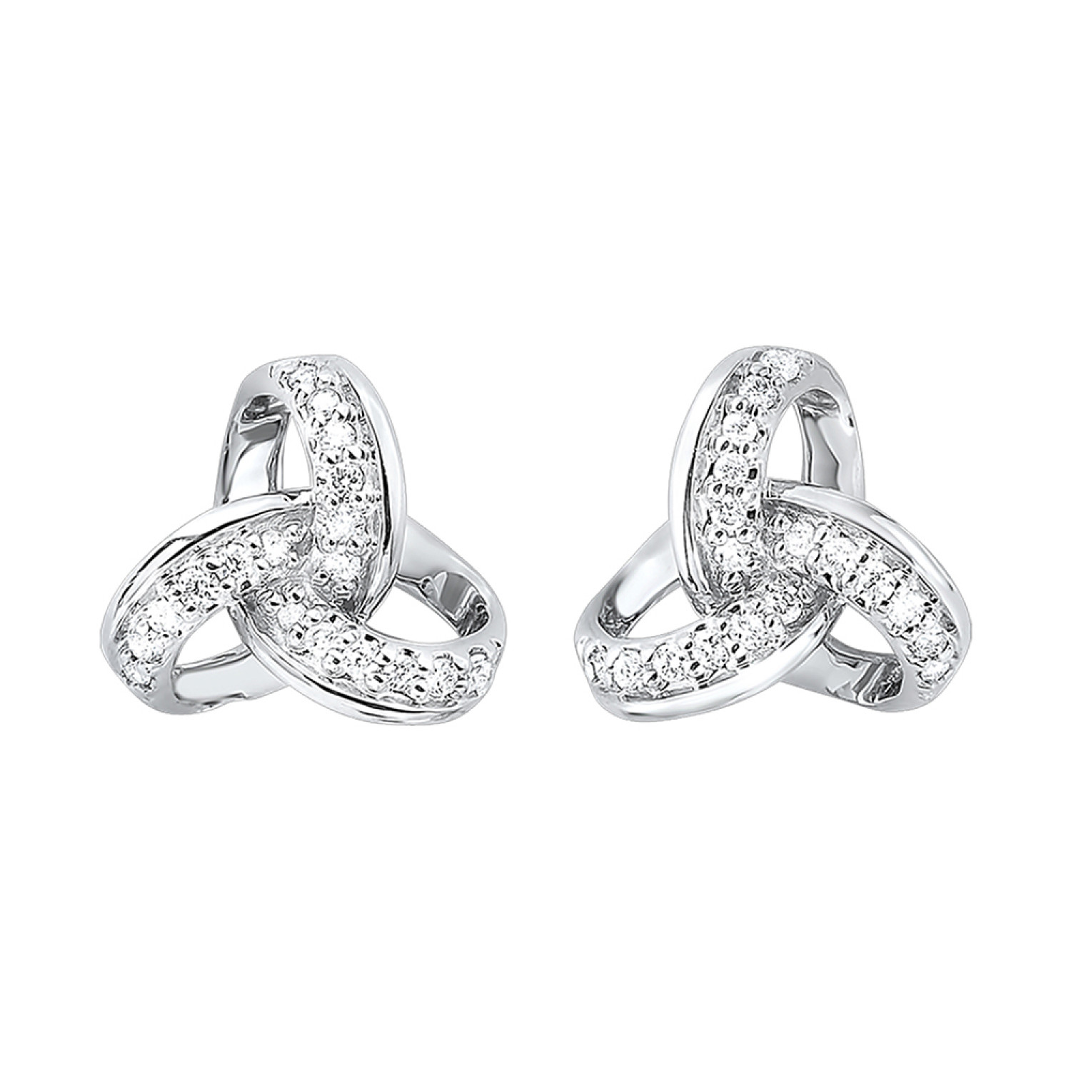 14K White Gold Diamond Earrings
