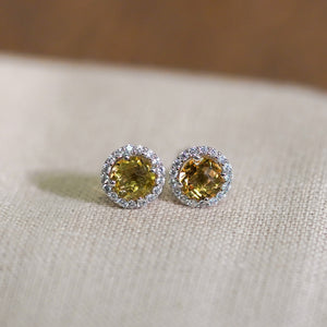 Simulated Citrine Birthstone Stud Earrings by Lafonn