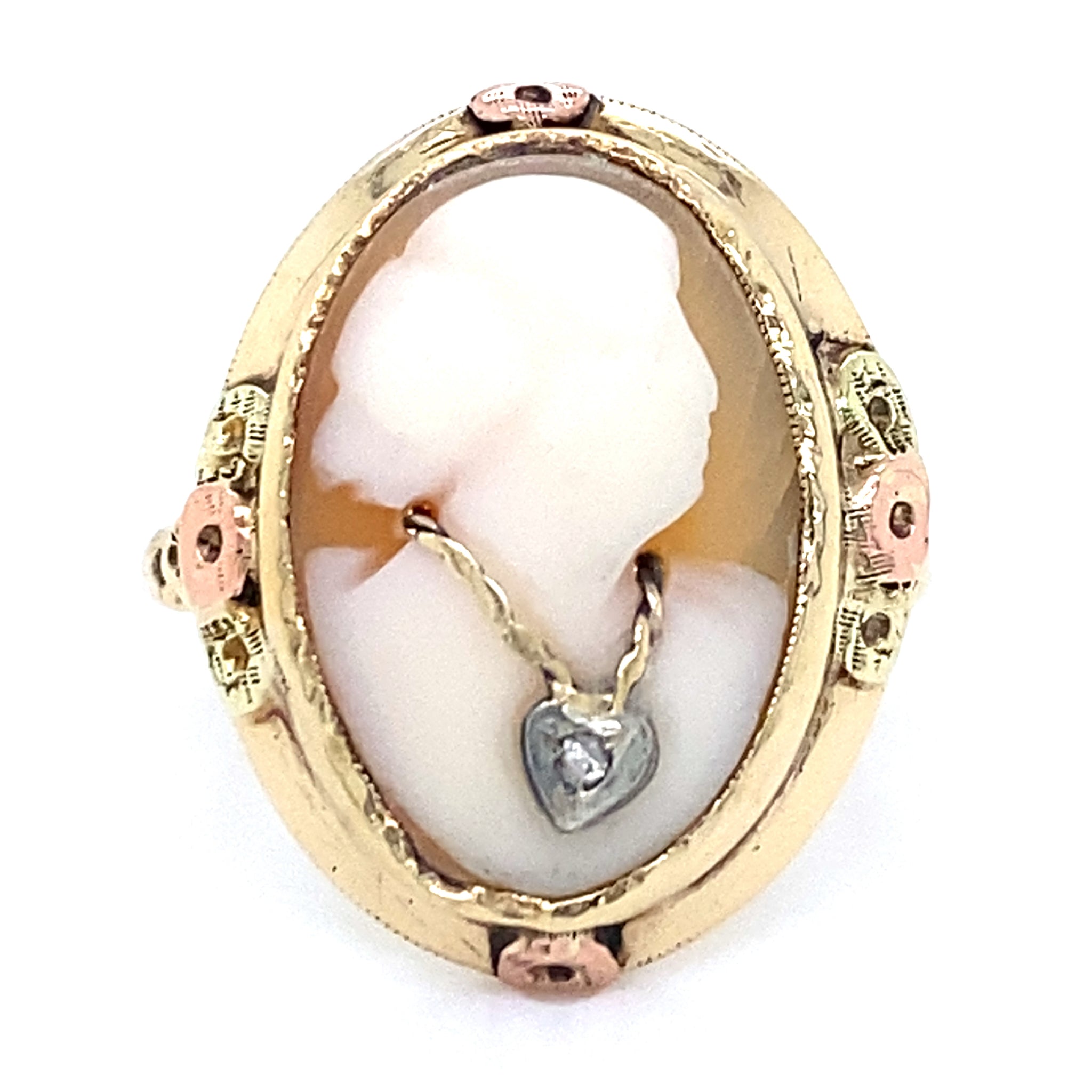Estate Cameo Wearing Necklace Ring