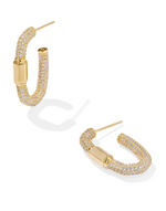 Emery Gold Plated White Crystal Hoop Earrings by Kendra Scott