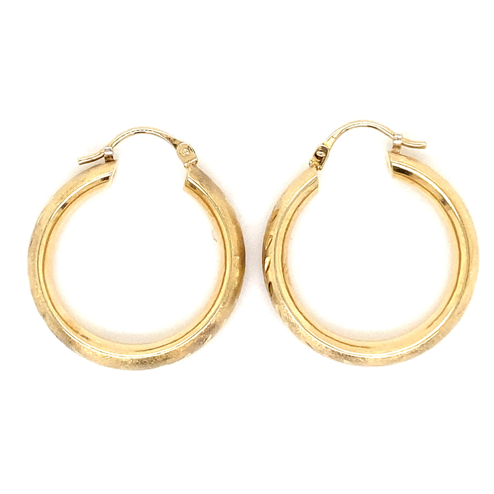 Estate Diamond Cut Hoops