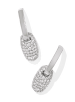 Bailey Silver White Crystal Pave Huggie Earrings by Kendra Scott