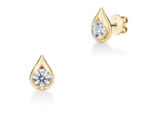 18K Yellow Gold 0.63cttw IJ/VS Diamond LU Droplet Studs by HOF