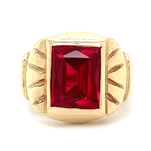 Estate Synthetic Ruby Ring