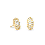 Grayson Gold Plated Crystal Stud Earring with White CZ by Kendra Scott