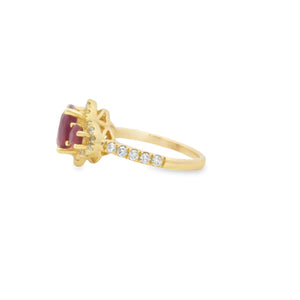 14K Yellow Gold 2.75cttw Ruby  & 0.60cttw Diamond Ring by RJM