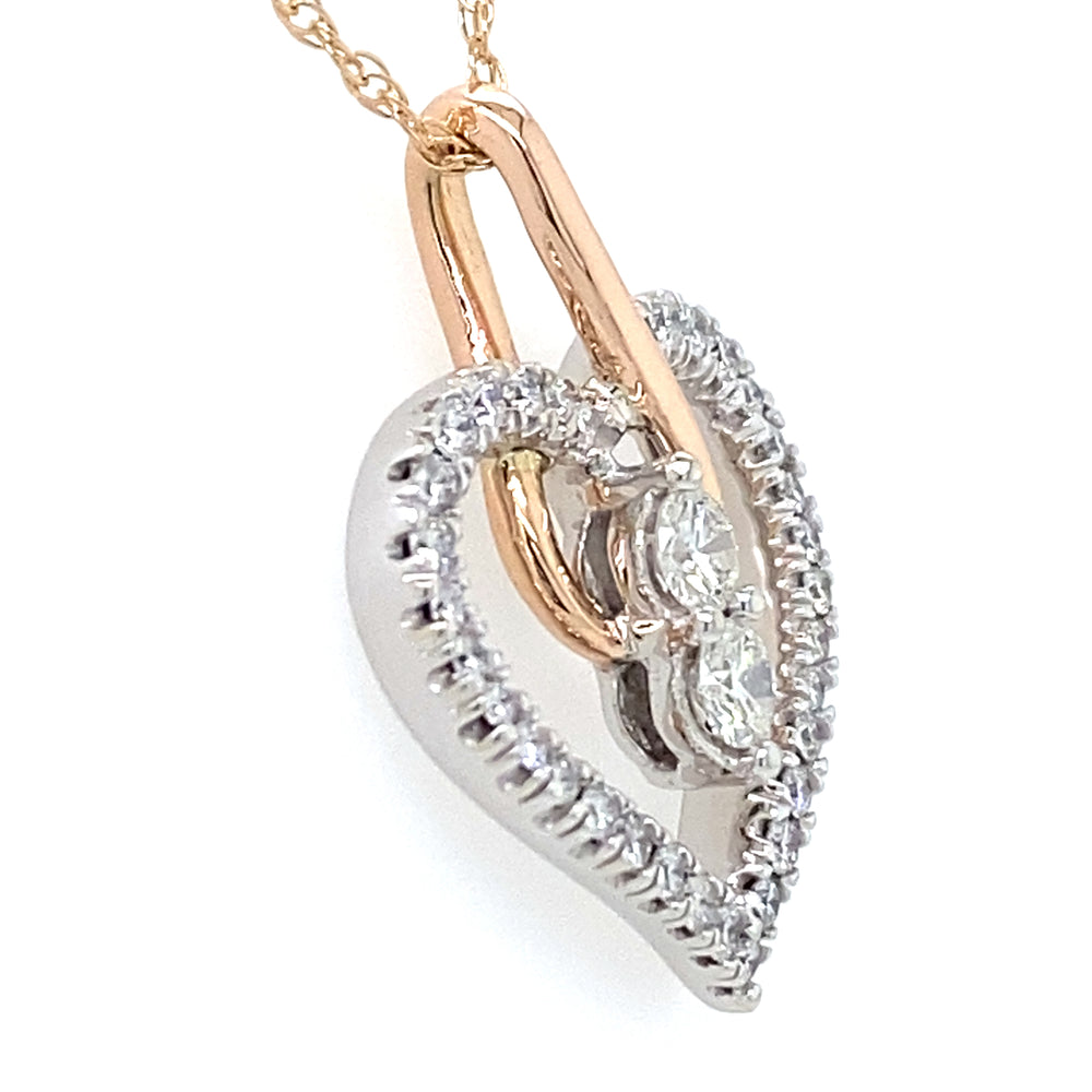 Estate Rose Gold Heart Necklace