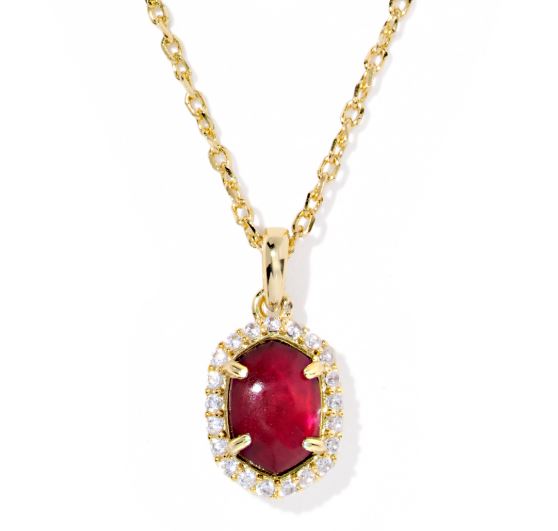 Daphne Gold Plated Dark Burgundy Illusion Crystal Frame Short Pendant Necklace by Kendra Scott