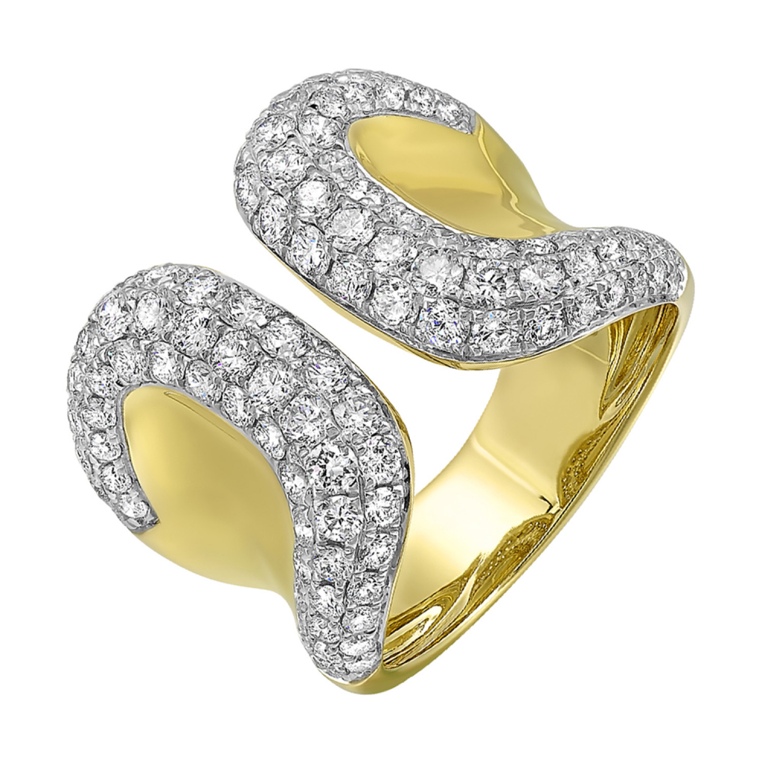 14K Yellow Gold Diamond Fashion Ring