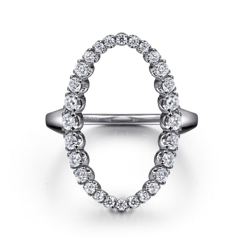 14K White Gold Graduating Diamond Fashion Ring by Gabriel