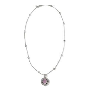 Dot Moon Door Silver Pink Tourmaline Necklace by John Hardy