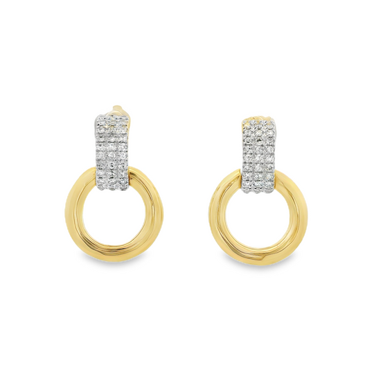14K Yellow Gold Diamond Earrings
