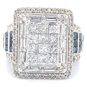 Estate Sapphire & Diamond Invisible Set Ring