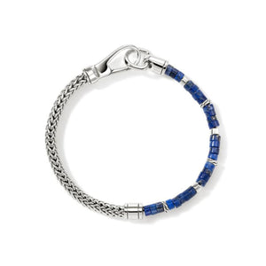 Heishi Silver Bracelet with Lapis Lazuli Beads Sz UL by John Hardy