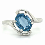 Estate Swiss Blue Topaz Bypass Ring