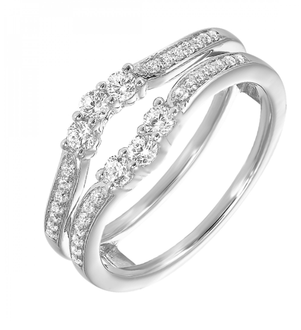 14K White Gold 0.25cttw SI2 H-I Diamond Ring Guard