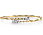 14K White-Yellow Gold Bujukan Graduating 0.43cttw SI2 G-H Diamond Bypass Bangle by Gabriel