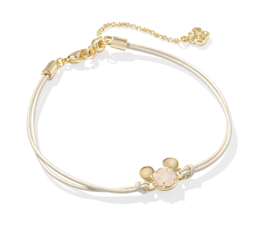 Mickey Mouse Gold Iridescent Drusy Corded Bracelet by Kendra Scott