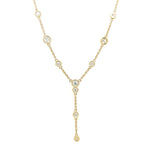 14K Yellow Gold Diamond Y Station Necklace