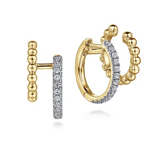 14K Yellow Gold 0.35cttw SI2 H-I Diamond Easy Stackable Earrings by Gabriel