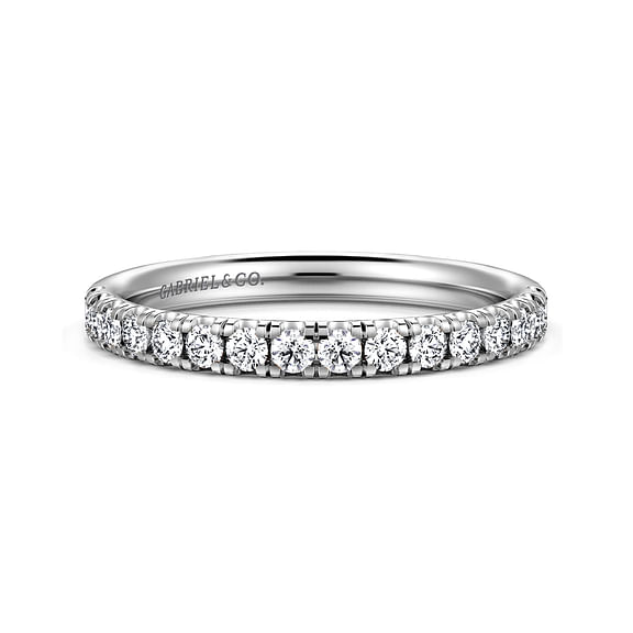 14K White Gold Diamond Wedding Band
