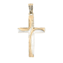 14K Yellow & White Gold Cross Pendant