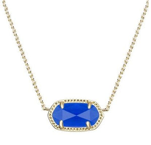 Elisa Necklace Gold  Cobalt Cats Eye by Kendra Scott