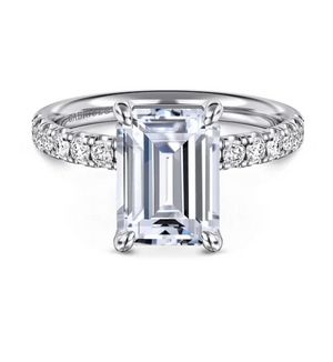 14K White Gold 0.35cttw SI2 G-H Diamond Semi-Mount Ring by Gabriel