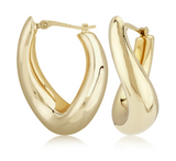 14K Yellow Gold Medium Oval Twist Earrings