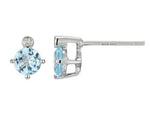 Sterling Silver Genuine Sky Blue Topaz Birthstone Earrings by ELLE