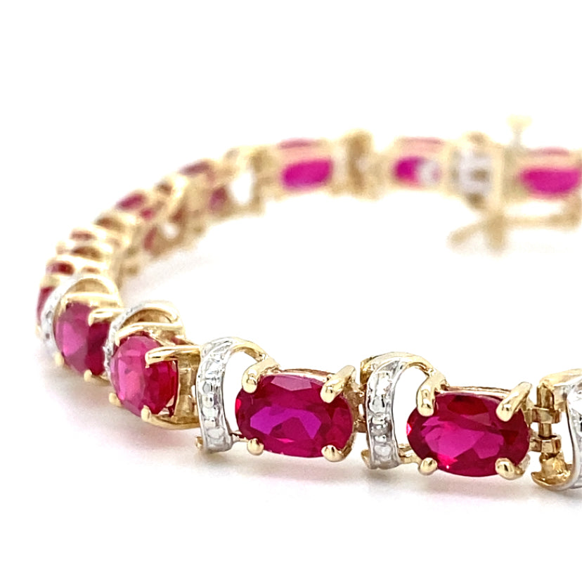 Estate Synthetic Ruby Bracelet