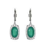 Sterling Silver Earrings with Genuine Chrysoprase by ELLE