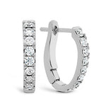 18K White Gold 0.35cttw VS-SI I-J Mini Hoop Graduated Earrings by HOF