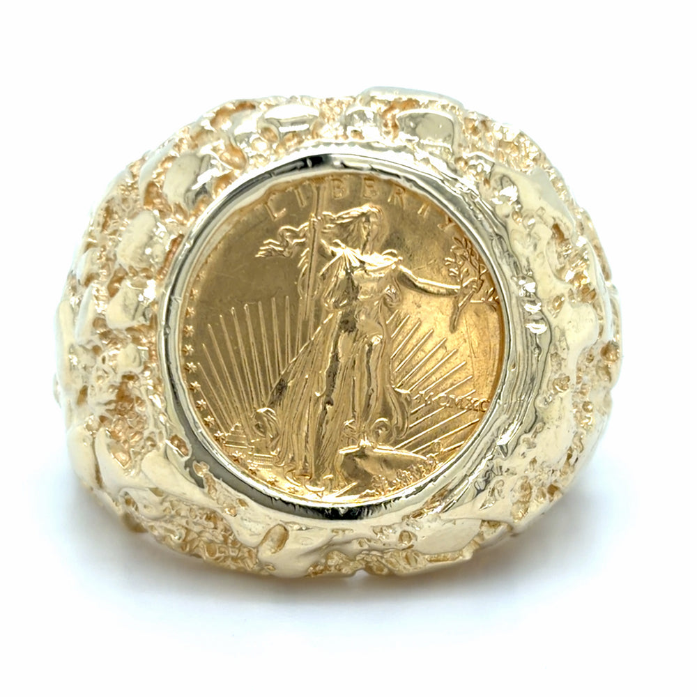 Estate 1990 Liberty Coin Nugget Ring