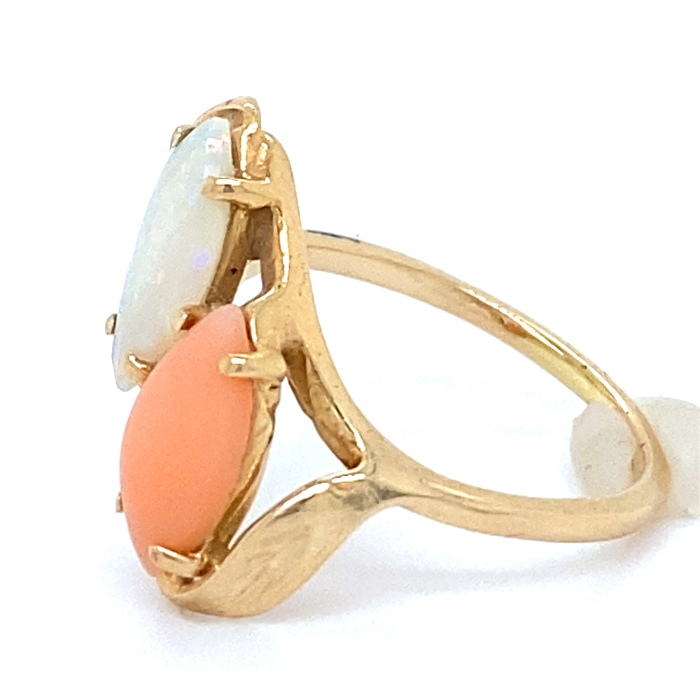 Estate Opal & Coral Ring