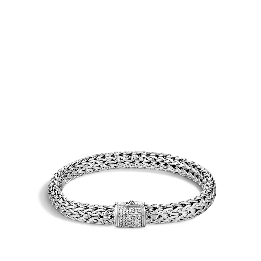 Classic Chain Silver Diamond Pave Bracelet by John Hardy