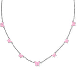 Lillia Butterfly Silver Pink Enamel Strand Necklace by Kendra Scott